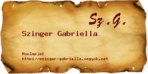Szinger Gabriella névjegykártya