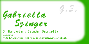 gabriella szinger business card